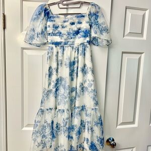 Abercrombie & Fitch Blue Floral Midi Dress